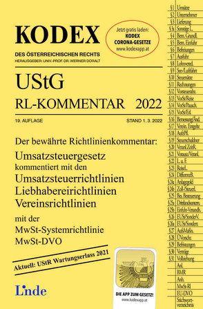 KODEX UStG-Richtlinien-Kommentar 2022 von Doralt,  Werner, Pernegger,  Robert