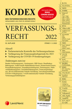 KODEX Verfassungsrecht 2022 – inkl. App von Doralt,  Werner, Lanner,  Christoph