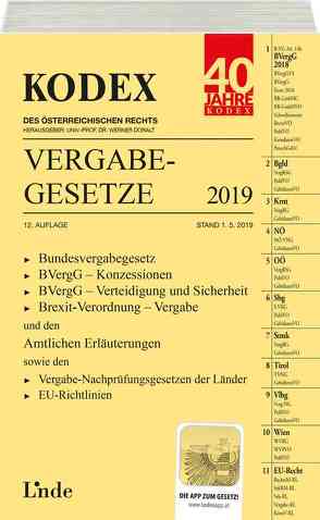 KODEX Vergabegesetze 2019 von Doralt,  Werner, Konetzky,  Georg