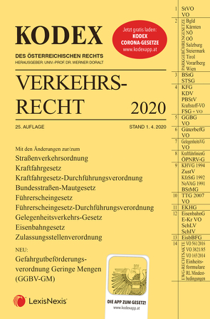 KODEX Verkehrsrecht 2020 von Andre,  Peter, Doralt,  Werner