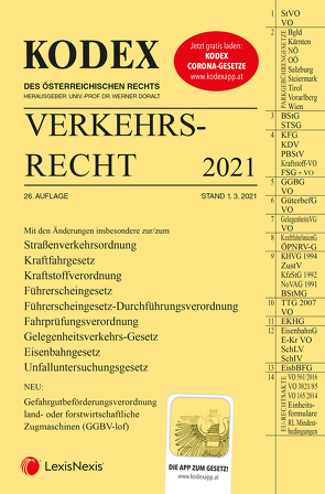 KODEX Verkehrsrecht 2021 von Andre,  Peter, Doralt,  Werner
