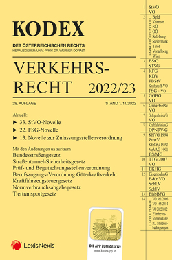 KODEX Verkehrsrecht 2022/23 – inkl. App von Andre,  Peter, Doralt,  Werner