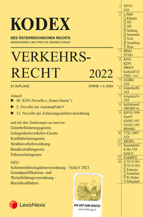 KODEX Verkehrsrecht 2022 – inkl. App von Andre,  Peter, Doralt,  Werner