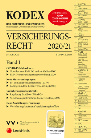 KODEX Versicherungsrecht Band I 2020/21 von Doralt,  Werner, Ramharter,  Martin