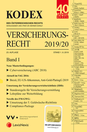 KODEX Versicherungsrecht Band I 2019/20 von Doralt,  Werner, Ramharter,  Martin