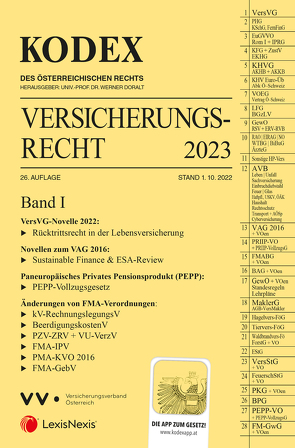 KODEX Versicherungsrecht Band I 2023 – inkl. App von Doralt,  Werner, Ramharter,  Martin