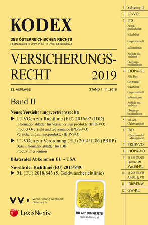 KODEX Versicherungsrecht Band II 2019 von Doralt,  Werner, Ramharter,  Martin