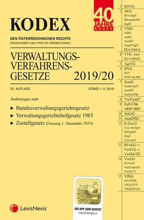 KODEX Verwaltungsverfahrensgesetze (AVG) 2019/20 von Doralt,  Werner, Lanner,  Christoph