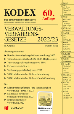 KODEX Verwaltungsverfahrensgesetze (AVG) 2022/23 – inkl. App von Doralt,  Werner, Lanner,  Christoph