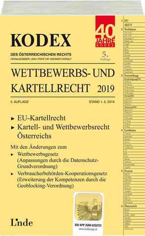 KODEX Wettbewerbs- und Kartellrecht 2019 von Becka,  Marcus, Doralt,  Werner