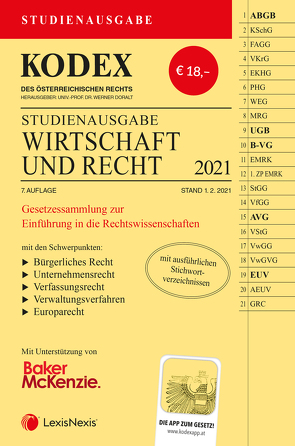 KODEX Wirtschaft und Recht 2021 von Doralt,  Werner