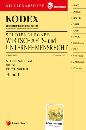 KODEX Wirtschafts- und Unternehmensrecht 2023 Band I – inkl. App von Doralt,  Werner, Gamsjäger,  Patrycja