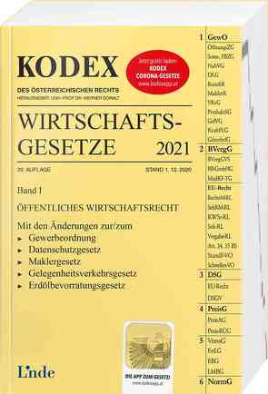 KODEX Wirtschaftsgesetze Band I 2021 von Doralt,  Werner, Konetzky,  Georg