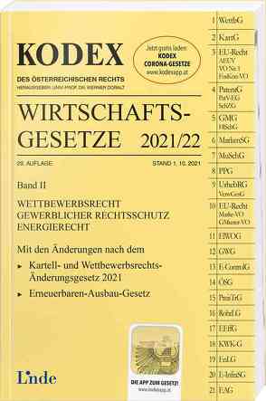 KODEX Wirtschaftsgesetze Band II 2021/22 von Doralt,  Werner, Konetzky,  Georg