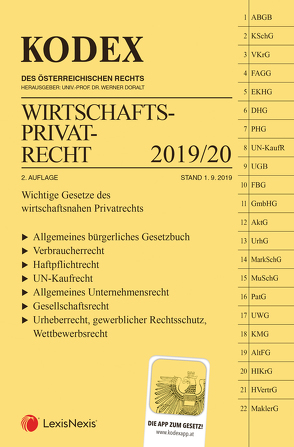 KODEX Wirtschaftsprivatrecht 2019/20 von Doralt,  Werner, Kodek,  Georg E.