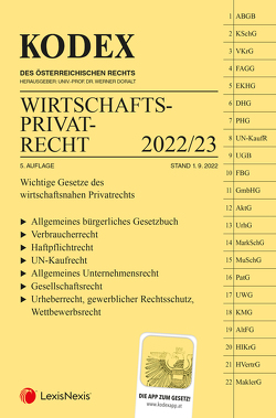 KODEX Wirtschaftsprivatrecht 2022/23 – inkl. App von Doralt,  Werner, Kodek,  Georg E.