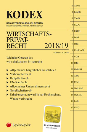 KODEX Wirtschaftsprivatrecht 2018/19 von Doralt,  Werner, Kodek,  Georg E.