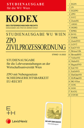 KODEX ZPO für die WU 2022/23 – inkl. App von Doralt,  Werner