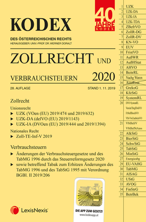 KODEX Zollrecht 2020 von Doralt,  Werner, Gabriel-Lang,  Brigitte, Leitgeb,  Brigitte