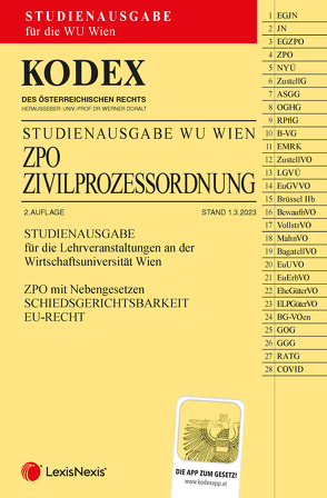 KODEX ZPO für die WU 2023 – inkl. App von Doralt,  Werner