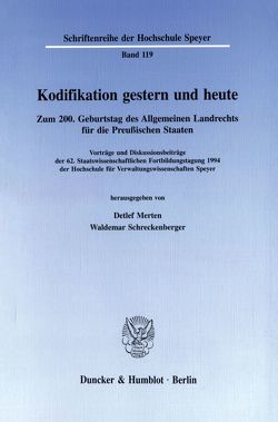 Kodifikation gestern und heute. von Merten,  Detlef, Schreckenberger,  Waldemar