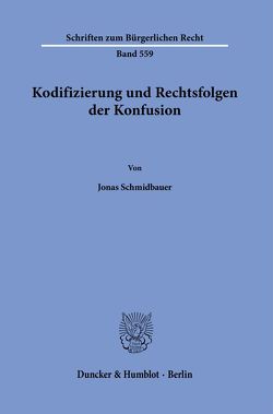 Kodifizierung und Rechtsfolgen der Konfusion. von Schmidbauer,  Jonas