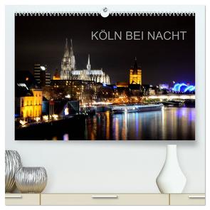 KÖLN BEI NACHT (hochwertiger Premium Wandkalender 2024 DIN A2 quer), Kunstdruck in Hochglanz von Brehm (www.frankolor.de),  Frank