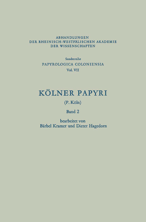 Kölner Papyri von Hagedorn,  Dieter, Kramer,  Bärbel