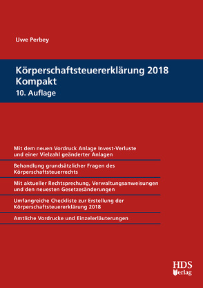 Körperschaftsteuererklärung 2018 Kompakt von Perbey,  Uwe