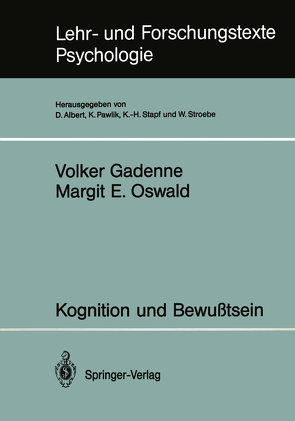 Kognition und Bewußtsein von Gadenne,  Volker, Oswald,  Margit E.