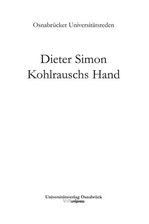Kohlrauschs Hand von Simon,  Dieter