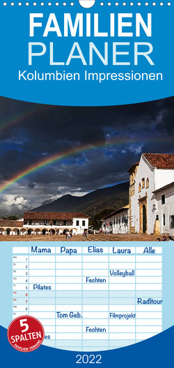 Familienplaner Kolumbien Impressionen (Wandkalender 2022 , 21 cm x 45 cm, hoch) von Boettcher,  Ute, Piegeler,  Jeannette, www.kolumbien-impressionen.de