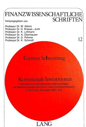 Kommunale Investitionen von Schwarting,  Gunnar