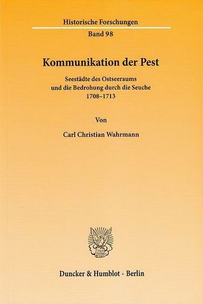 Kommunikation der Pest. von Wahrmann,  Carl Christian