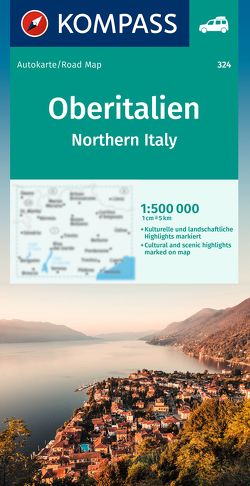 KOMPASS Autokarte Oberitalien, Italia settentrionale, Northern Italy, Italie du Nord 1:500.000