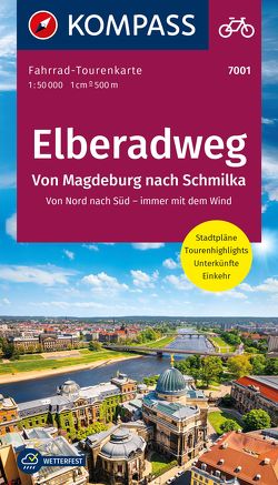 KOMPASS Fahrrad-Tourenkarte Elberadweg 1, Von Schmilka nach Magdeburg 1:50.000