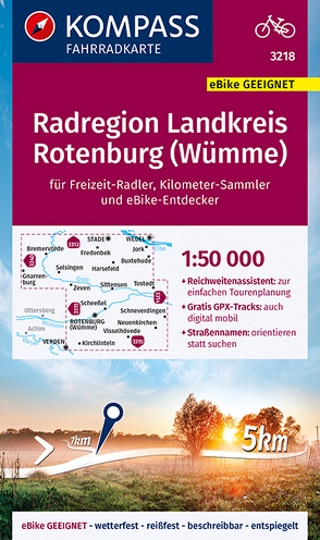 KOMPASS Fahrradkarte 3218 Radregion Landkreis Rotenburg (Wümme) 1:50.000 von KOMPASS-Karten GmbH