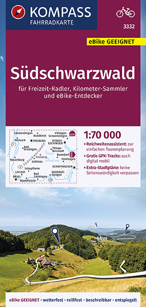 KOMPASS Fahrradkarte Südschwarzwald 1:70.000, FK 3332 von KOMPASS-Karten GmbH
