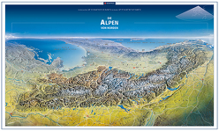 KOMPASS Panorama-Poster Die Alpen von Norden von KOMPASS-Karten GmbH