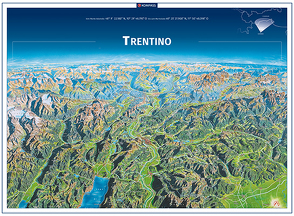 KOMPASS Panorama Trentino, Trento, Poster von KOMPASS-Karten GmbH