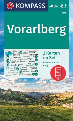 KOMPASS Wanderkarten-Set 292 Vorarlberg (2 Karten) 1:50.000 von KOMPASS-Karten GmbH