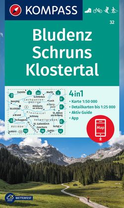 KOMPASS Wanderkarte 32 Bludenz-Schruns 1:50.000