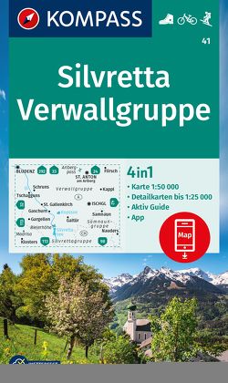 KOMPASS Wanderkarte 41 Silvretta, Verwallgruppe 1:50.000