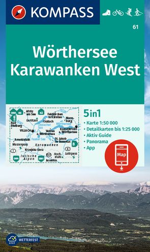 KOMPASS Wanderkarte 61 Wörthersee, Karawanken West 1:50.000