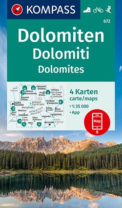 KOMPASS Wanderkarten-Set 672 Dolomiten, Dolomites, Dolomiti (4 Karten) 1:35.000 von KOMPASS-Karten GmbH