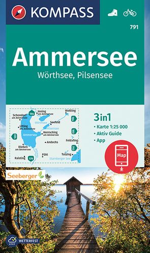 KOMPASS Wanderkarte 791 Ammersee, Wörthsee, Pilsensee 1:25.000 von KOMPASS-Karten GmbH