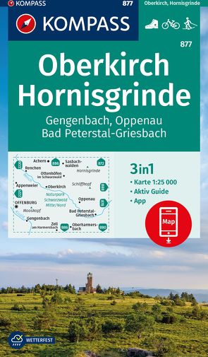 KOMPASS Wanderkarte 877 Oberkirch, Hornisgrinde, Gengenbach, Oppenau, Bad Peterstal-Griesbach 1:25.000 von KOMPASS-Karten GmbH