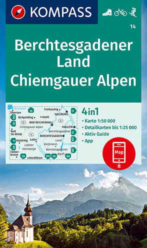 KOMPASS Wanderkarte 14 Berchtesgadener Land, Chiemgauer Alpen 1:50.000 von KOMPASS-Karten GmbH