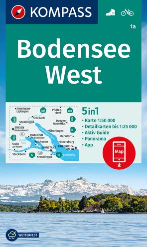 KOMPASS Wanderkarte 1a Bodensee West 1:50.000 von KOMPASS-Karten GmbH