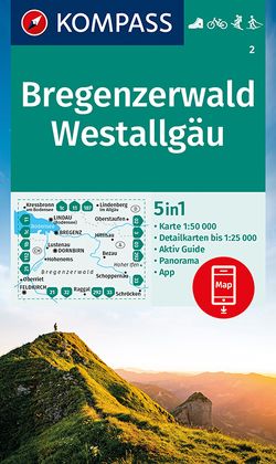 KOMPASS Wanderkarte 2 Bregenzerwald, Westallgäu 1:50.000 von KOMPASS-Karten GmbH